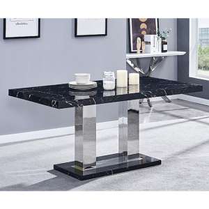 Candice High Gloss Dining Table In Milano Marble Effect - UK