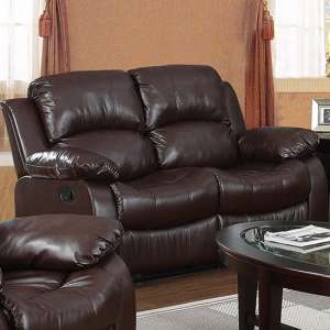 Canika Leather Full Bonded Recliner 2 Seater Sofa In Brown - UK