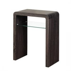 Cannock Small Console Table In Charcoal With 1 Glass Shelf - UK