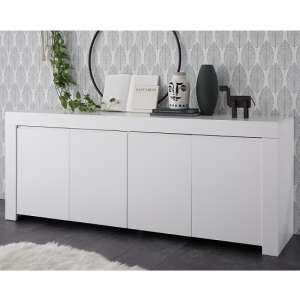 Carney Contemporary Sideboard Large In Matt White With 4 Doors - UK