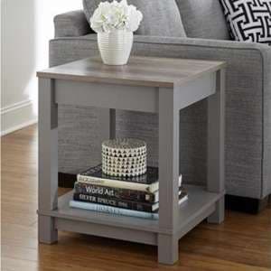 Carvers Wooden End Table In Grey And Oak - UK