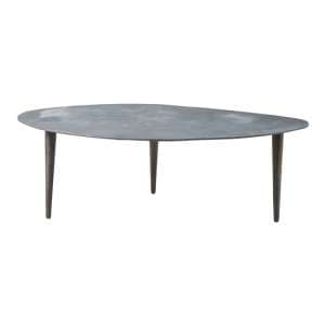 Casa Oval Aluminum Coffee Table In Grey - UK