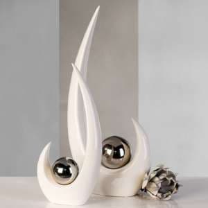 Cayce Small And Large Sculpture Set In White Ceramic - UK