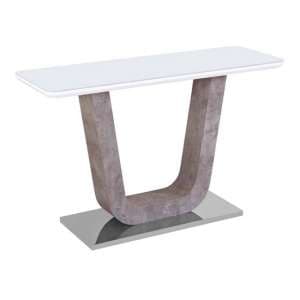 Ceibo High Gloss White Glass Top Console Table - UK