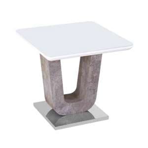 Ceibo High Gloss White Glass Top End Table - UK
