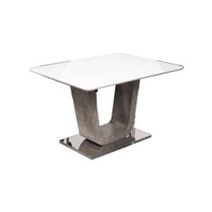 Ceibo High Gloss White Glass Fixed Dining Table - UK
