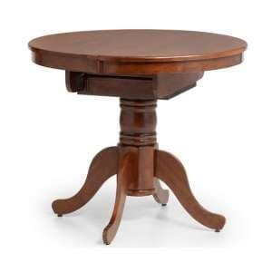 Calico Extending Round Wooden Dining Table In Mahogany - UK