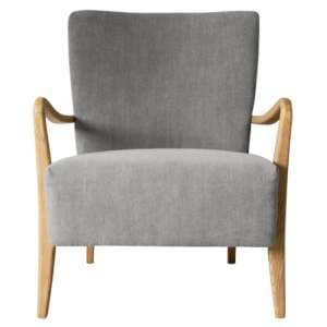 Chedworth Linen Armchair With Oak Wooden Frame In Charcoal - UK