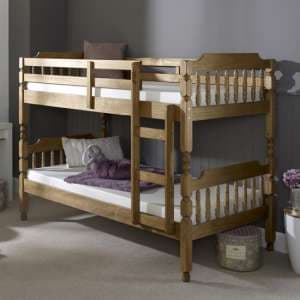 Colonial Wooden Single Bunk Bed In Waxed Pine - UK