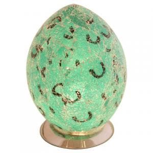 Mosaic Green Egg Lamp - UK
