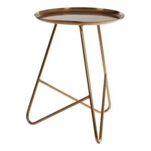 Cordue Round Metal Side Table In Brass - UK