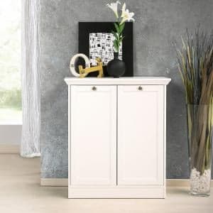 Country Storage Cabinet In White With 2 Doors - UK