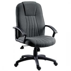Cromer Home Office Chair In Charcoal Grey Fabric With Castors - UK