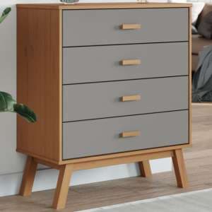 Dawlish Wooden Chest Of 4 Drawers In Grey And Brown - UK