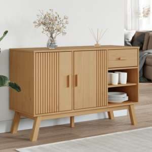 Dawlish Wooden Sideboard With 2 Doors 1 Drawers In Brown - UK