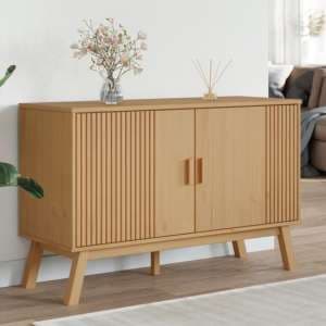 Dawlish Wooden Storage Cabinet With 2 Doors In Brown - UK