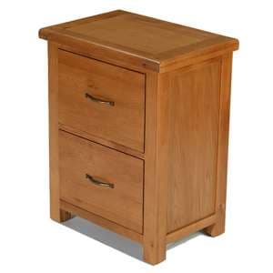 Earls Wooden Office Filing Cabinet In Chunky Solid Oak - UK