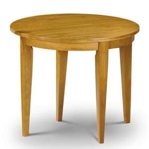 Cagney Round Extending Wooden Dining Table In Honey Pine - UK