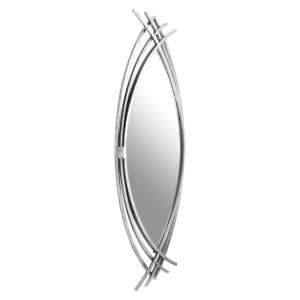 Farota Oval Wall Bedroom Mirror In Silver Frame - UK