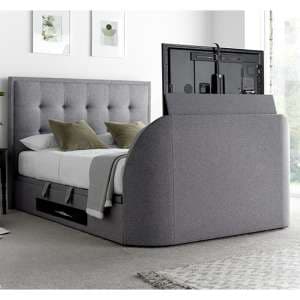 Felton Ottoman Marbella Fabric King Size TV Bed In Grey - UK