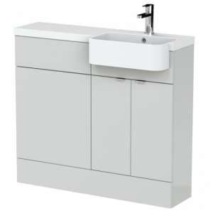 Fuji 100cm Right Handed Vanity With Round Basin In Grey Mist - UK
