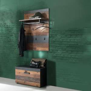 Saige Hallway Stand In Old Wood And Graphite Grey - UK