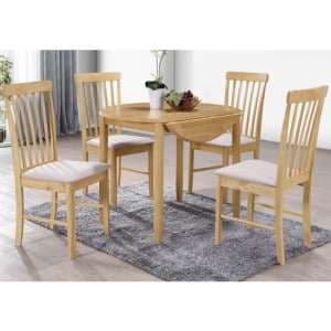 Garnet Round Drop Leaf Dining Set With 4 Chairs - UK