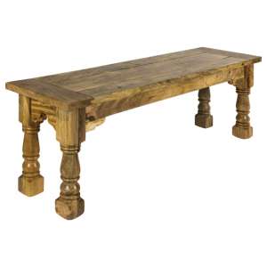Granary Wooden Dining Bench In Oak Ish With Turned Legs - UK