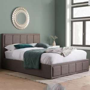 Hanover Fabric Ottoman Double Bed In Grey - UK
