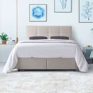 Hazel Fabric Ottoman Storage Single Bed In Linen - UK