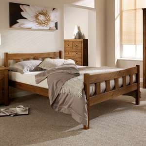 Havanan Wooden Double Bed In Pine - UK