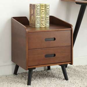 Hector Wooden Office Cabinet In Walnut With 2 Drawers - UK