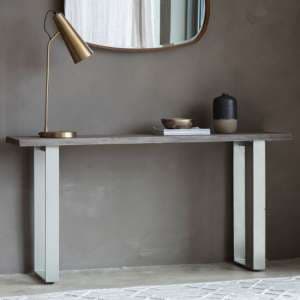Hinton Wooden Console Table With Metal Legs In Grey - UK
