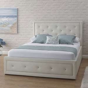 Honiton Faux Leather Double Bed In White - UK