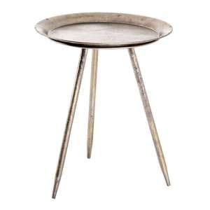 Inman Small Round Metal Side Table In Bronze - UK
