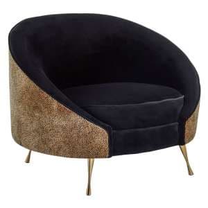 Intercrus Upholstered Fabric Armchair In Black And Leopard Print - UK