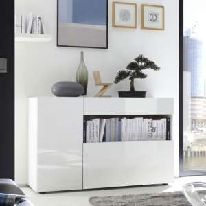 Iris Wooden Sideboard In White High Gloss - UK