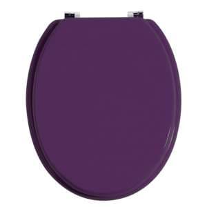 Kelant Wooden Toilet Seat In Purple With Zinc Alloy Fittings - UK
