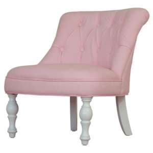 Kids Mini Fabric Chair In Cabrio Pink With Wooden Legs - UK