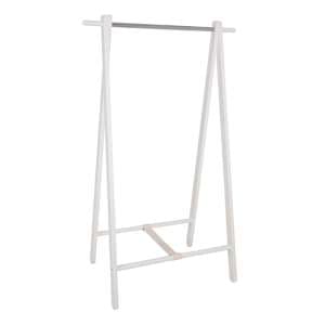 Kitchener Wooden Clothes Rack In White And Chrome - UK