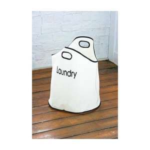 Cream Nylon Laundry Bag with 2 Handles - UK