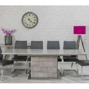 Lauram Extendable Dining Table Rectangular In Concrete Effect - UK