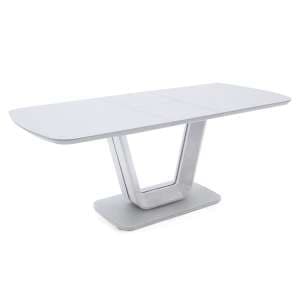 Lazaro Large Glass Extending Dining Table With White Gloss Base - UK