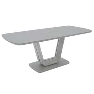 Lazaro Small Glass Extending Dining Table With Light Grey Base - UK