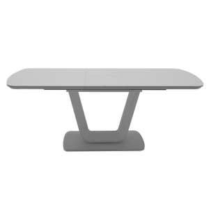 Lazaro Large Glass Extending Dining Table With Light Grey Base - UK