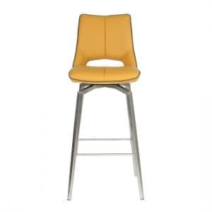 Mosul Bar Chair In Medallion Yellow Brushed Steel Legs - UK