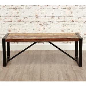 London Urban Chic Wooden Small Dining Bench With Steel Base - UK