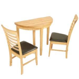 Marsic Half Moon Dining Set In Light Oak With 2 Chairs - UK