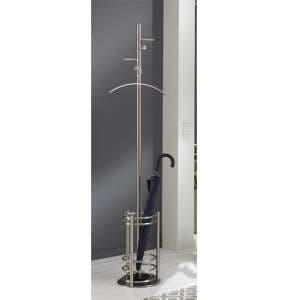 Mcdowell Metal 5 Hooks Coat Stand With Umbrella Stand In Silver - UK
