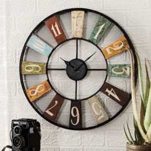 Merope Industrial Style Metal Archie Wall Clock - UK